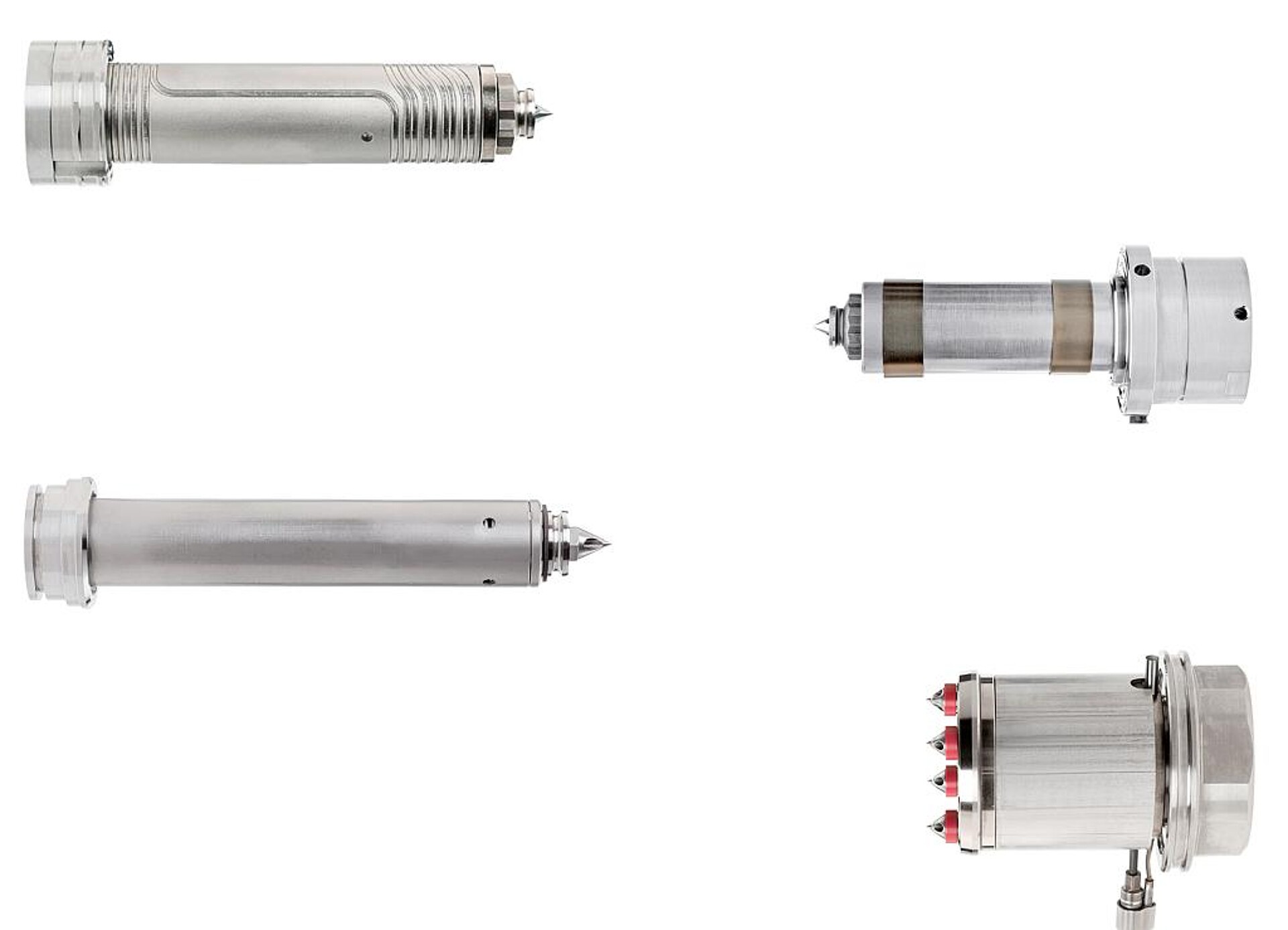 Das Heißkanaldüsen-Portfolio umfasst die Typen (von oben) Vario Shot, Single Shot, Value Shot sowie Multi Shot. (Foto: Hasco)