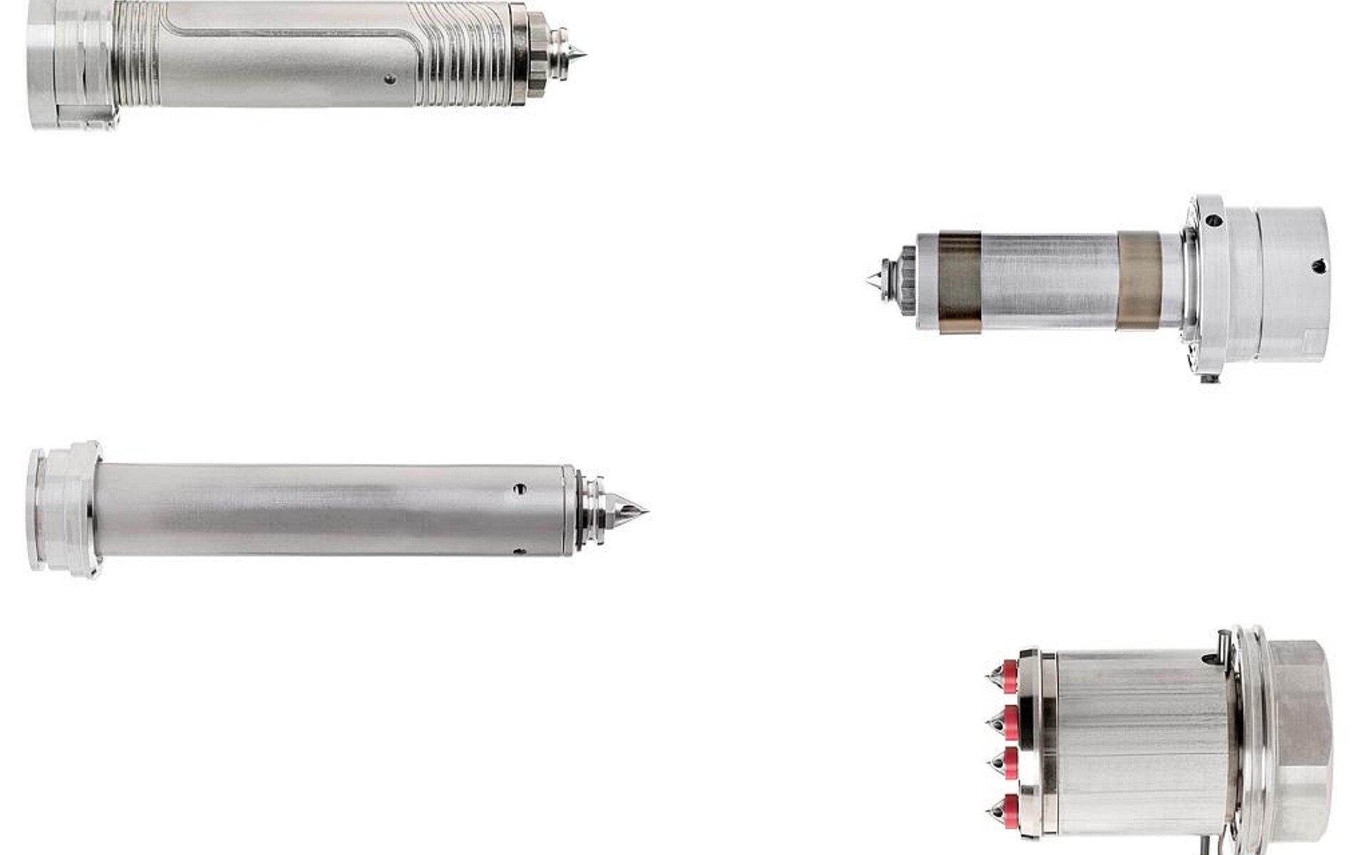 Das Heißkanaldüsen-Portfolio umfasst die Typen (von oben) Vario Shot, Single Shot, Value Shot sowie Multi Shot. (Foto: Hasco)