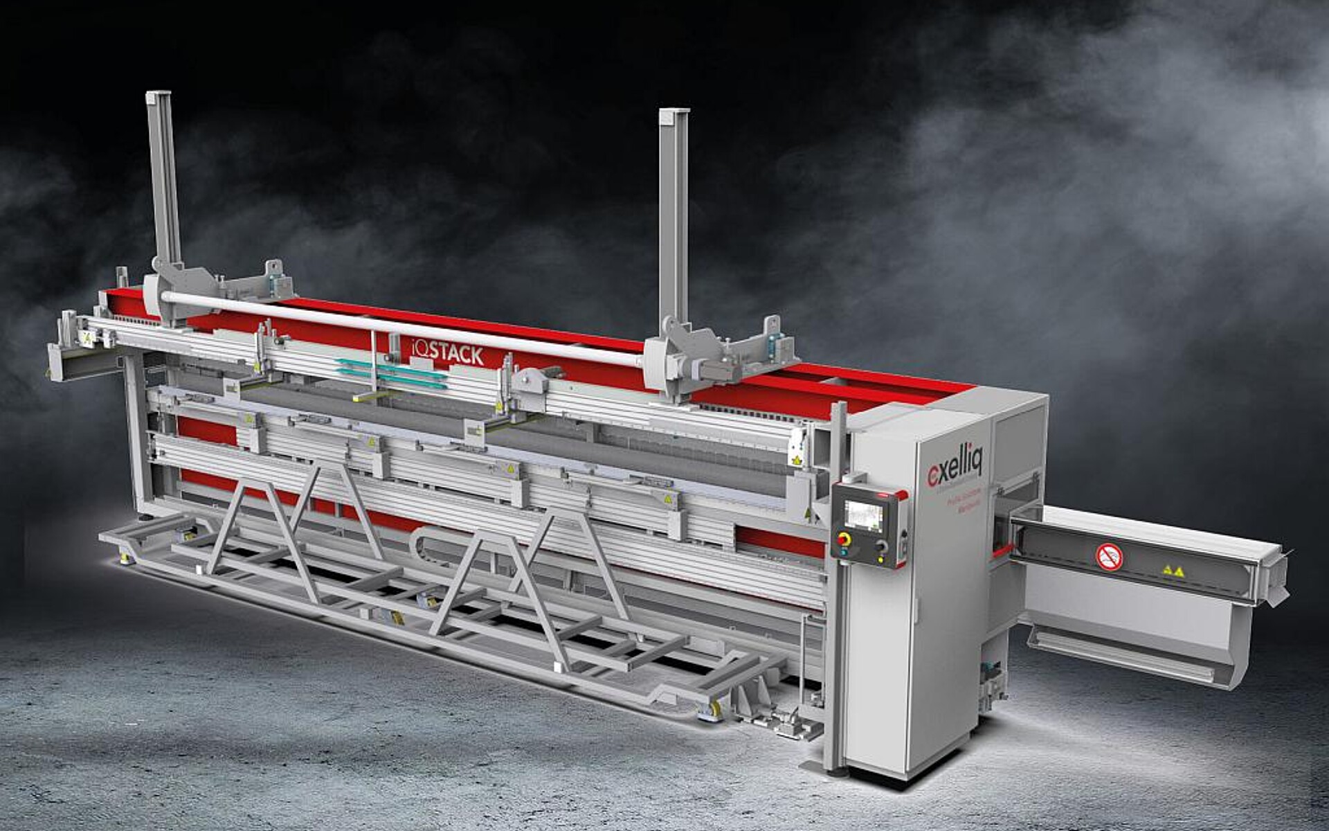 Die Stapeleinheit iQ.Stack ist das Herzstück für das vollautomatisierte Profilhandling. (Foto: Exelliq)