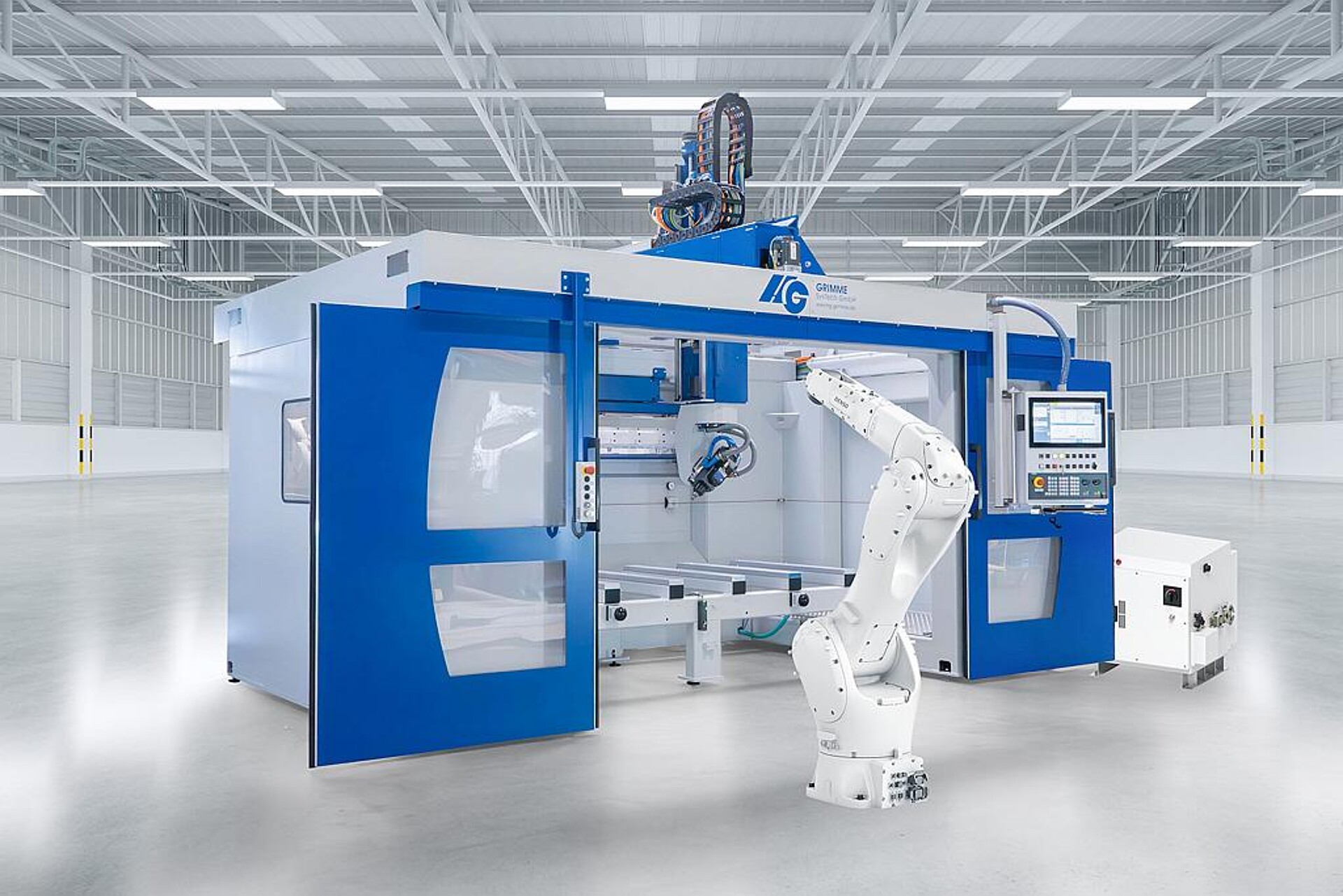 5-Achsen CNC-Gantry-Fräsmaschine GSF mit Roboter-Bestückung. (Foto: HG Grimme)
