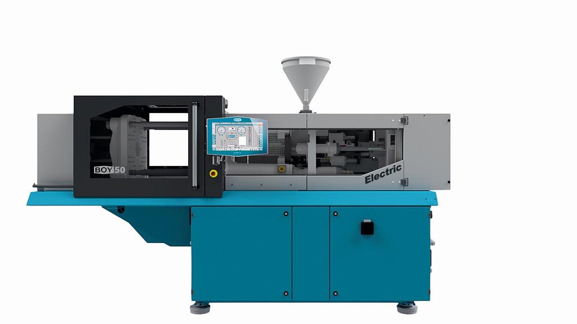Die Boy 50 Electric wird auf der K 2025 zum Zentrum der Barista-Arbeitszelle, die als kompakt und kollaborativ automatisierte Anwendung alle Schritte von der Produktion der Tasse bis zum Ausschenken von Kaffee beinhaltet. (Foto: Boy)