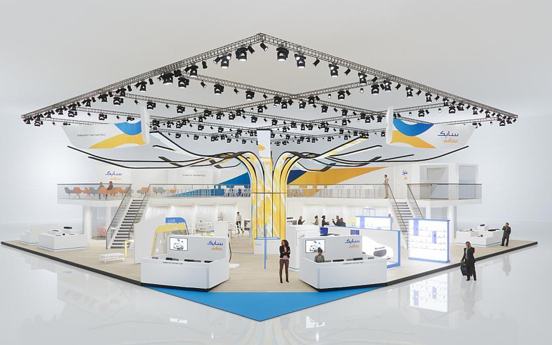 Am Sabic-Messestand finden sich Kunststoffanwendungen aus vielen Lebensbereichen. (Abb.: Sabic)