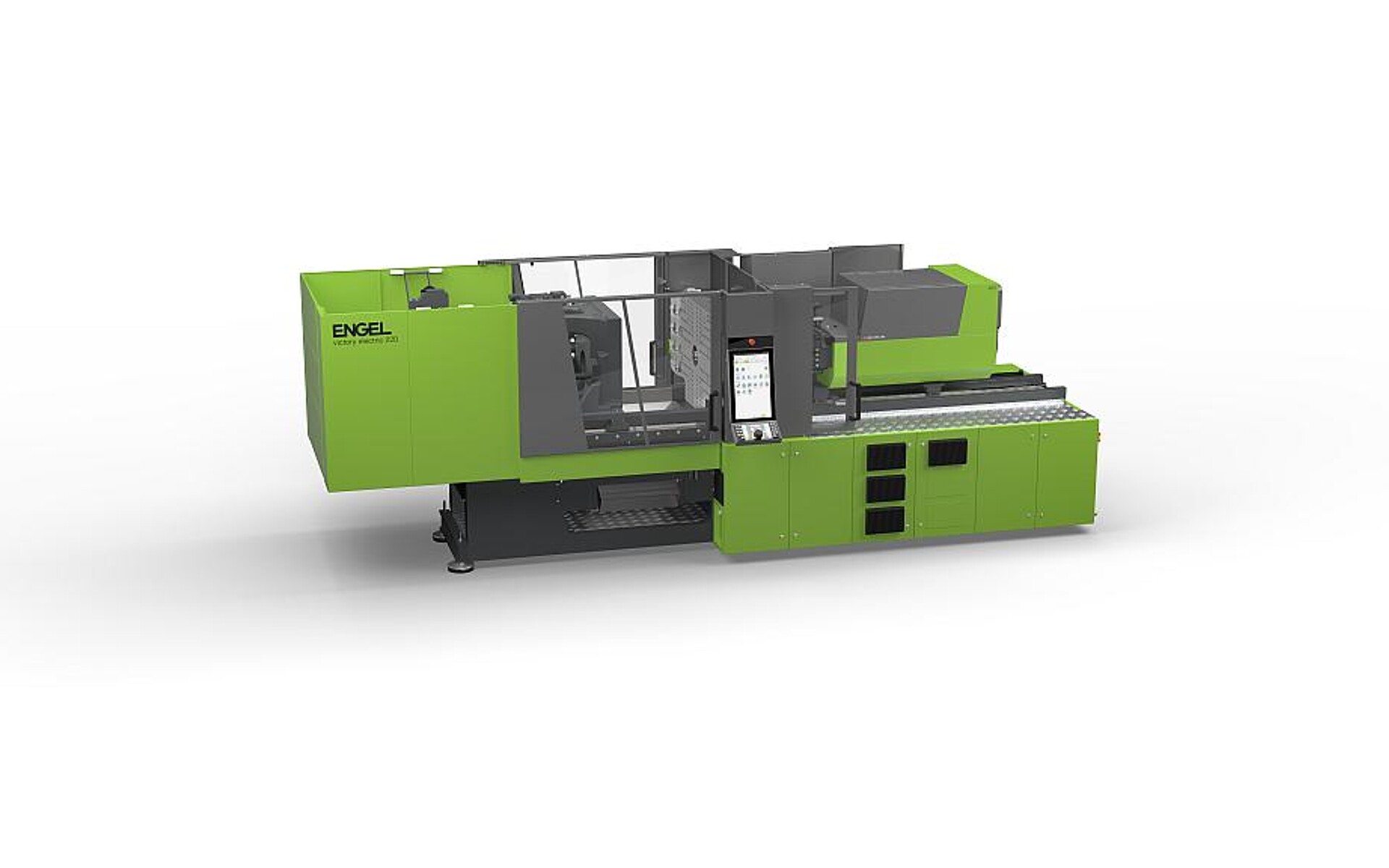 Die neue elektrische Engel victory electric 220 mit 2.200 kN Schließkraft ermöglicht eine kompakte Produktion durch holmlose Bauweise und verkürzte Maschinenlänge. (Foto: Engel)