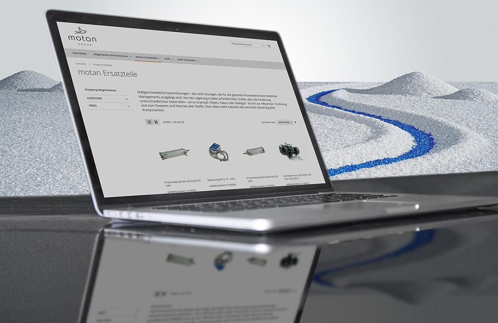 Komfortabel und selbsterklärend ist der Onlineshop für Geräte und Ersatzteile aufgebaut. (Abb.: Motan)