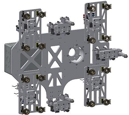 Mit Sondergreifern lassen sich Bauteile unterschiedlicher Größen greifen. (Foto: AGS)