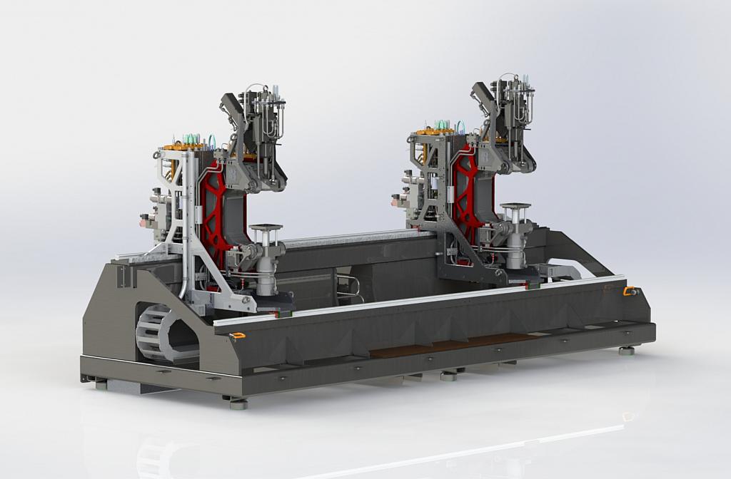 Die Ausführung mit mehreren C-Bügeln kann die Produktion einfach skalieren. (Abb.: Anybrid)