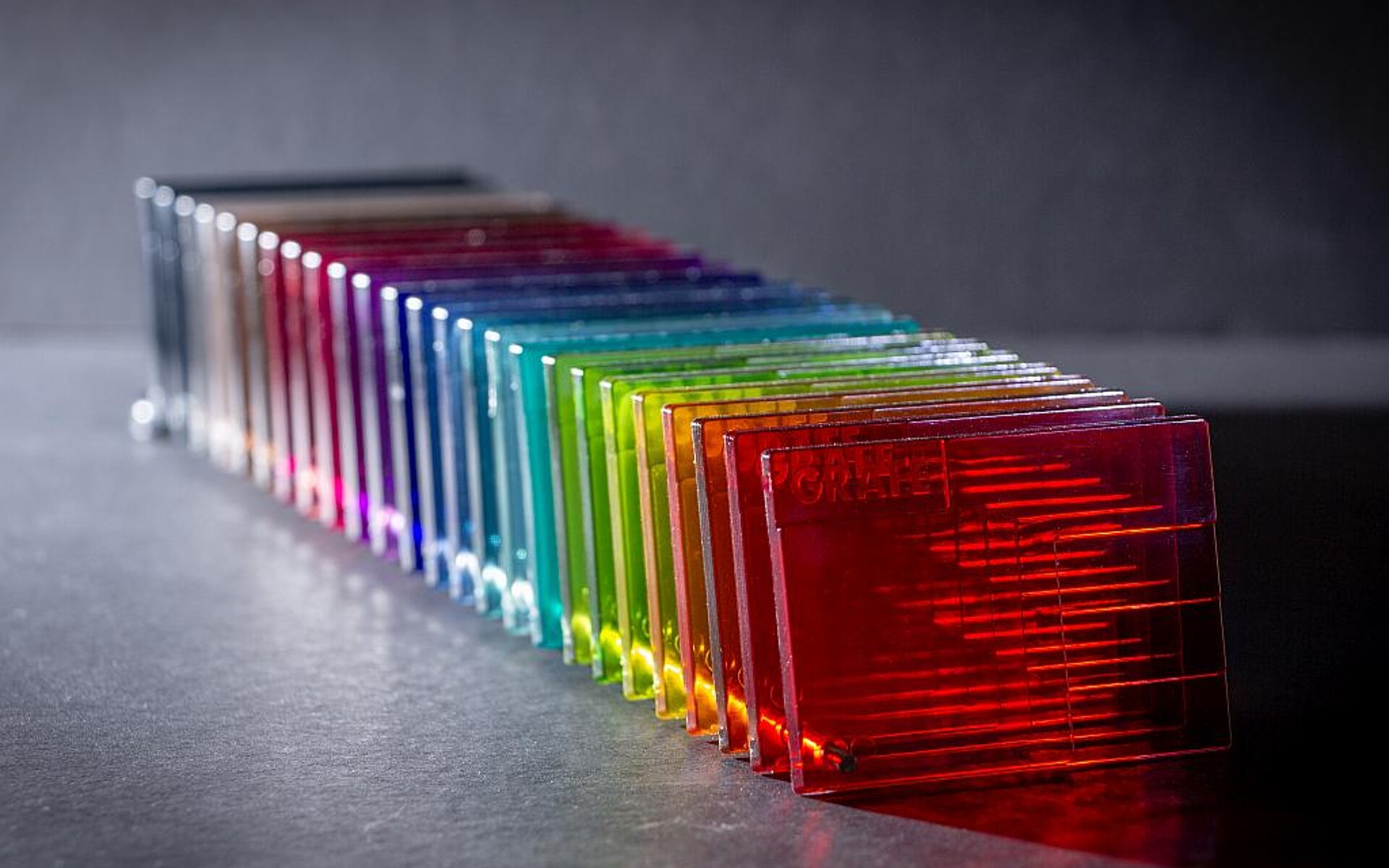 Eine breites Farbsenpektrum bieten die neuen Masterbatches für den 3D-Druck mit PETG. (Foto: Grafe)