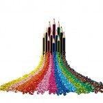 Eingefärbt in 24 Farben sorgt TPE für angenehme Haptik und Griffigkeit bei den Wopex-Buntstiften von Staedtler. (Foto: Kraiburg TPE)